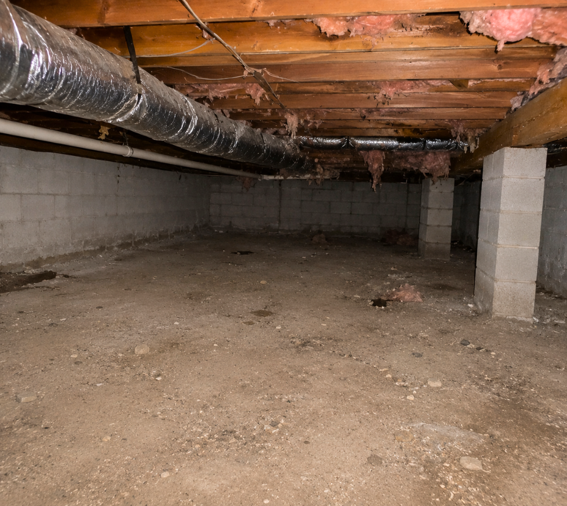 Crawlspace Cleanup before in Denver and Aurora