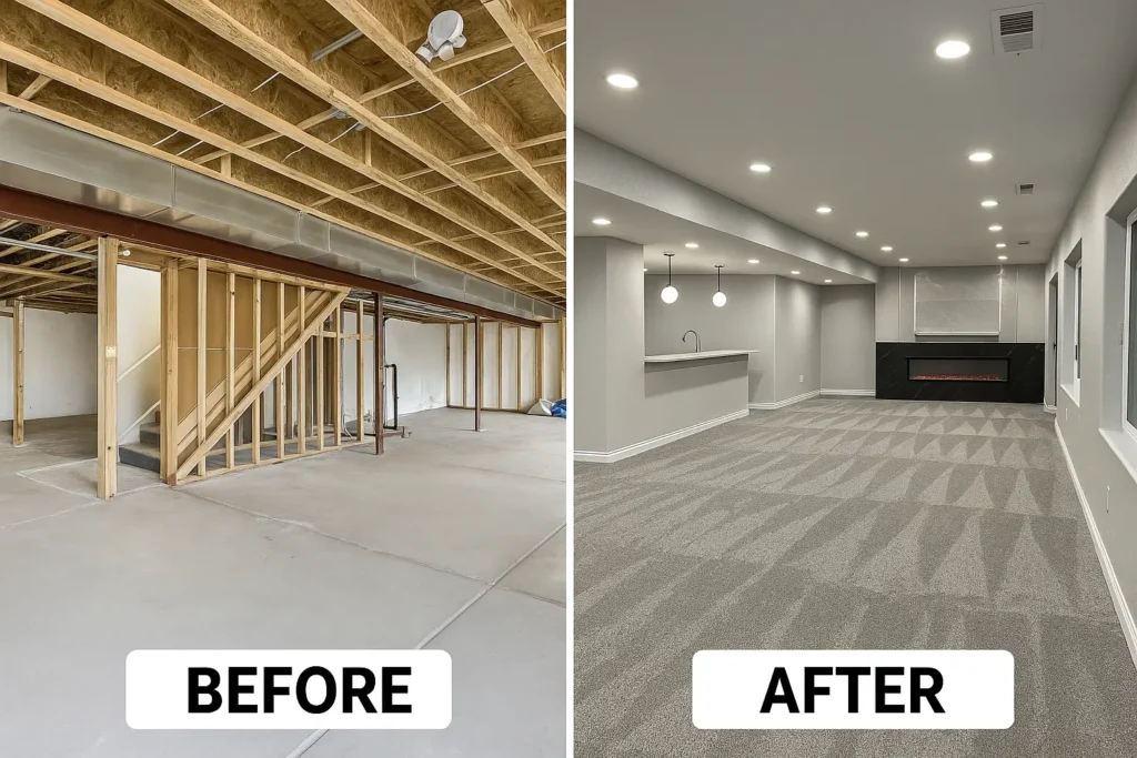 Denver Basement Renovation Case Study: From Water Damage to a Modern Living Space
